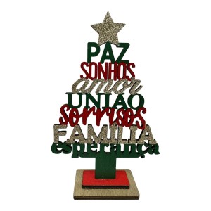 MINI ÁRVORE DE NATAL EM MDF 