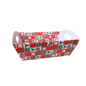 CESTA PAPEL DE  NATAL XADREZ