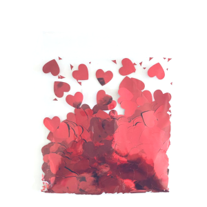 CONFETE CORAÇÃO METALIZADO VERMELHO