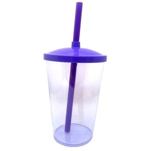 COPO C/TAMPA E CANUDO 500ML LILAS
